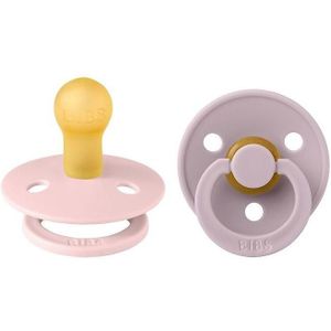 BiBS - Colour Pacifier - Stage 1 Fopspeen - 0+ maanden - 2 stuks - Dusky Lilac / Blossom