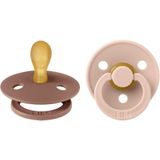 BIBS Schnuller Größe 1 Latex Symmetrisch Woodchuck/Blush 2pcs