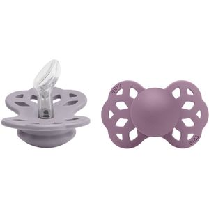 BIBS Speen Maat 1 Silicone Anatomical Fossil Grey/Mauve 2st