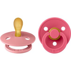 BIBS Colour fopspeen - maat 2 - Dusty Pink / Coral (2 stuks)