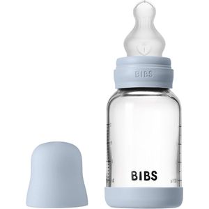 BIBS - Babyfles - Glass Silicone - Baby Blue - 120Ml