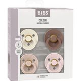 Bibs Colour Fopspeen 4 Pack Size 1 Ivory/Blush/Woodchuck/Blossom