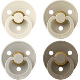 Bibs Colour Fopspeen 4 Pack Size 1 Ivory/Sand/Vanilla/Dark Oak
