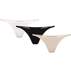OW Intimates G-string slipje voor dames, Zwart/Nude/Wit, M