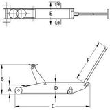 Garagekrik Compac 2T-C - 2T Uitvoering - Met Voetpedaal - Max. Hoogte 500 mm - Min. Hoogte 80 mm