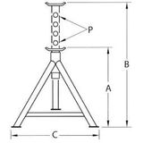 Compac - Assteun - Verstelbaar - Tot 12 ton - Met Spindel