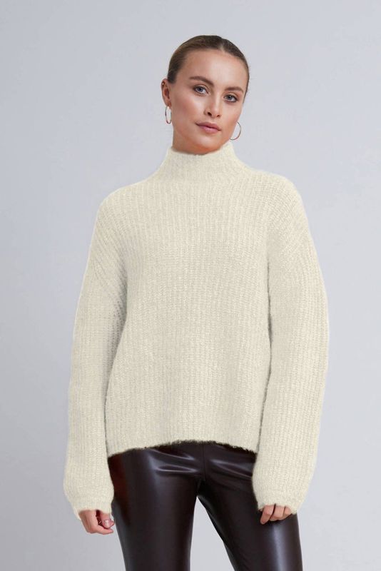 Bruuns Bazaar - Fijn Gebreide Trui - Crème - Regular Fit