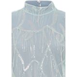 Bruuns Bazaar - Korte Jurk - Blauw - Polyester - Lange Mouwen - Opstaande Kraag