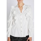 Bruuns Bazaar - Blouse - Wit - Regular Pasvorm - Rechte Mouwen