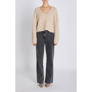 Bruuns Bazaar - Gebreide Trui - Beige - Regular Fit - V-hals