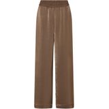 Bruuns Bazaar - Wijde Pijpen Broek - Bruin - Dames - Elastische Taille