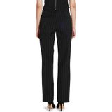 Bruuns Bazaar - Straight Low Waist Pantalon - Zwart - Krijtstreep