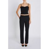 Bruuns Bazaar - Straight Low Waist Pantalon - Zwart - Krijtstreep