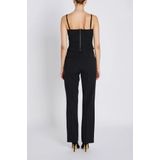 Bruuns Bazaar - Straight Low Waist Pantalon - Zwart - Krijtstreep