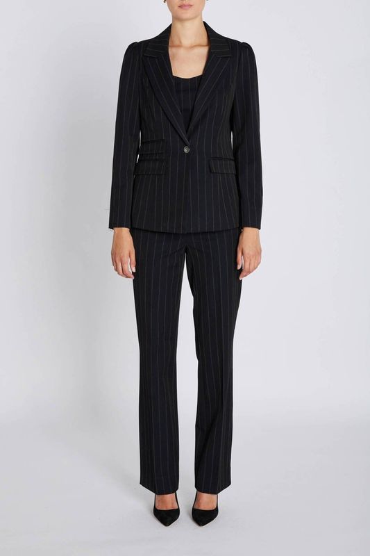 Bruuns Bazaar - Regular Blazer - Zwart - Krijtstreep