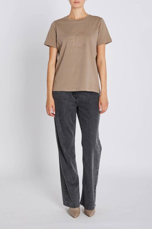 Bruuns Bazaar - Fungi Tee Top - T-shirt - Beige - Dames