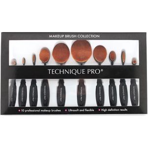 Technique Pro - Ovale Borstels - Make-up Kwasten - Set van 10