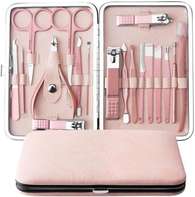 UNIQ - 18-in-1 - Manicure- en Grooming Set - Lederen Etui