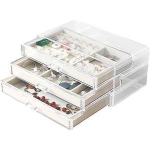 UNIQ - Acryl Sieradendoos - Transparant - Met 3 Laden - Organizer