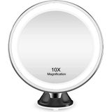 UNIQ - Vergroot Spiegel - Zwart - LED Verlichting - 10x Vergroting - 360° Verstelbaar