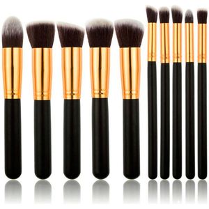 Technique Pro 10-delige Make-up Kwastensets - Make Up Brush - Oogschaduw – Beauty - Foundation Kwast - Poederkwast - Brush - Make Up - Cosmetica - Black/Gold