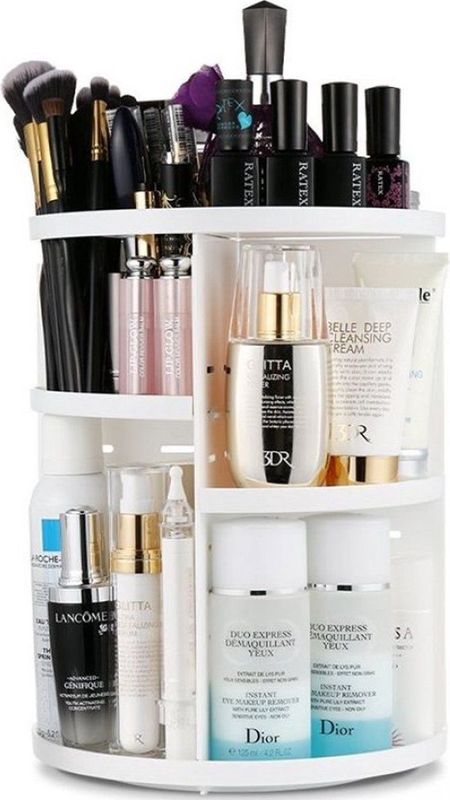 UNIQ 360° Roterend Make-Up Organizer - Beauty organizer voor huidverzorging en make-up - Opbergbox - Wit