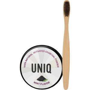 Tanden bleken met actieve kool + bamboe tandenborstel
