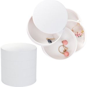 UNIQ - Draaiende Sieradenkist / Organizer met 4 Lagen Make-up tassen Wit