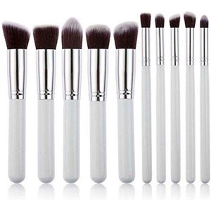 Technique Pro 10-delige Make-up Kwastensets - Make Up Brush - Oogschaduw – Beauty - Foundation Kwast - Poederkwast - Brush - Make Up - Cosmetica - White/Silver