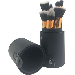 Make-up Kwasten - 10-delige Set - Zwart/Goud - Met Etui