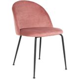 Geneve Dining Chair - Chair in rose velvet with black legs - set of 2