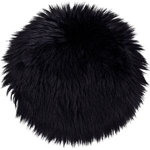 House Nordic - Schapenvacht Falun - Rond - Zwart - Kunstvezel