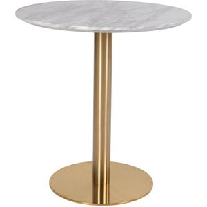 House Nordic Bolzano Eettafel - Marmer Look & Messing - Ø70 Cm