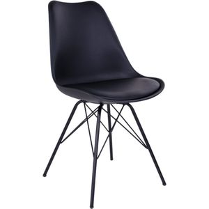 Oslo Dining Chair - Chair in black with black legs - set of 2