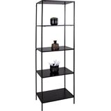 Vita Shelf - Shelf With Black Frame And 5 Black Shelves 51x36x170 Cm