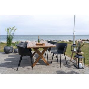 Roda Dining Chair - Chair in black with black legs - set of 2