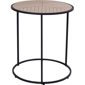 House-Nordic-Bijzettafel-Johanna-rond-40-cm-naturel-en-zwart