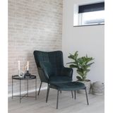 House Nordic - Fauteuil Donkergroen velvet - Stof/Textiel - 79x70x98cm