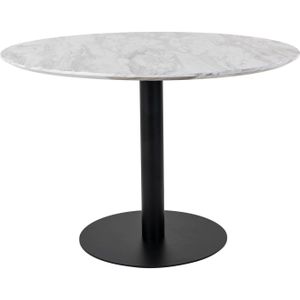 House Nordic Bolzano Marmer Eettafel Rond Wit / Zwart