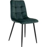 Middelfart Dining Chair - Chair in dark green velvet with black legs - set of 2