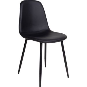 Stockholm Dining Chair - Chair in black PU with black legs - set of 2