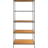 Vita Shelf - Schap met Zwart Frame en 5 Eikenlook Planken 80x36x170 cm