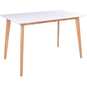 House Nordic Vojens Eettafel - Wit Blad - Houten Poten - 120x70x75 cm - Thuiswerkbureau