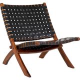 Perugia Folding Chair - Folding Chair with black Leather