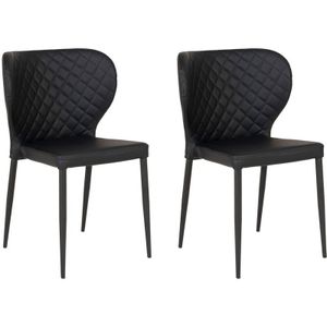 House Nordic - Pisa - Eetkamerstoelen - Zwart - Kunstleer - Set van 4