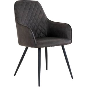 House Nordic Harbo Eetkamerstoel Velvet Donkergrijs - Set van 2