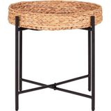 Naro Side table - Side table in metal and waterhyacinth, round, Ø50x48,5 cm