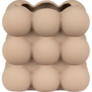 House Nordic -Bloempot - Flowerpot - Bubble - Keramiek - Zacht bruin - 13.5x13.5x13cm