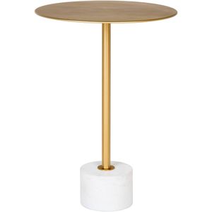 Lecco salontafel , bijzettafel Ã˜41cm marmer messing, marmer.