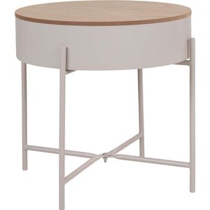 Sisco salontafel , bijzettafel Ø40cm beige, grijs.